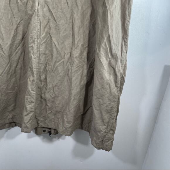 Eileen Fisher Anorak Hooded Jacket Organic Cotton Blend Khaki 1X Lightweight - Picture 12 of 14